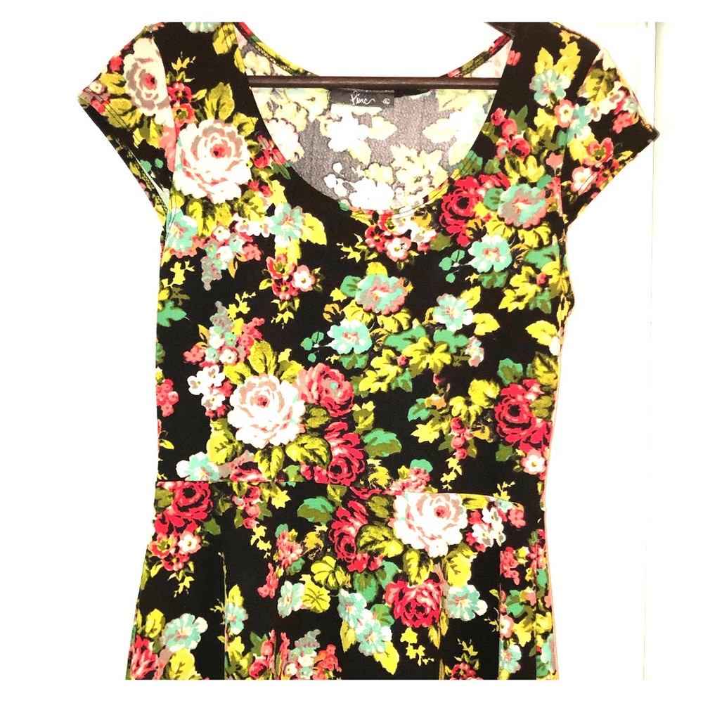 Spring floral A-line dress